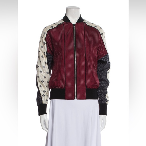 Rag & Bone Silk Print Bomber Jacket with Banded Trim US 4 - Picture 9 of 10